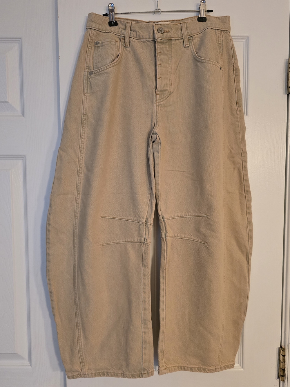 NWOT We The Free Tan Denim Barrel Jeans 26